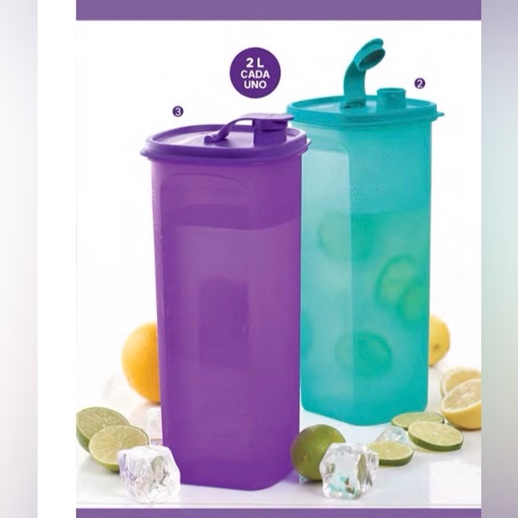 Tupperware Slim Line Pitcher 2 Quart / 2 Liter Set of 2 - Picture 1 of 5